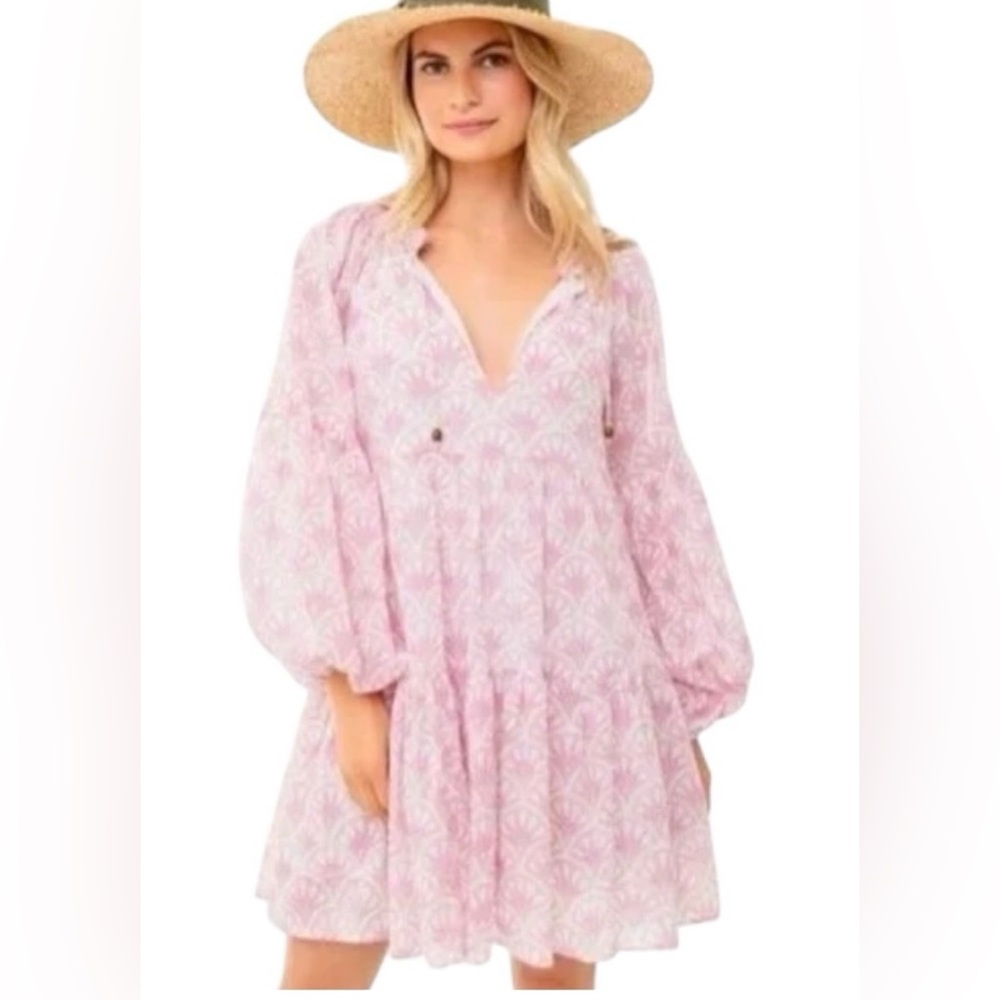 Oliphant Lilac Capella Swing Babydoll Balloon Sleeve Dress Size S